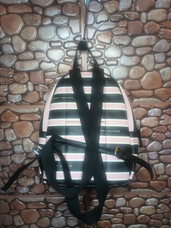 Tommy Hilfiger Pink & Black Mini Backpack Adjustable Straps New main image 14